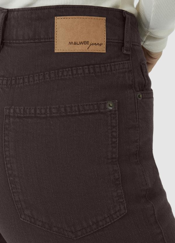 Malwee - Calça Cropped Cintura Alta em Sarja Marrom 6