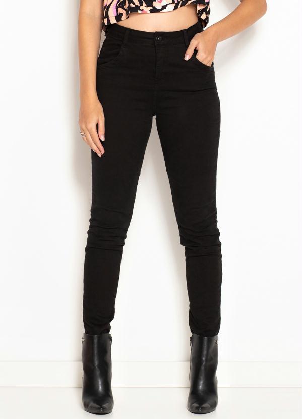 Maria Filó - Calça de Sarja Skinny Color Preta 1