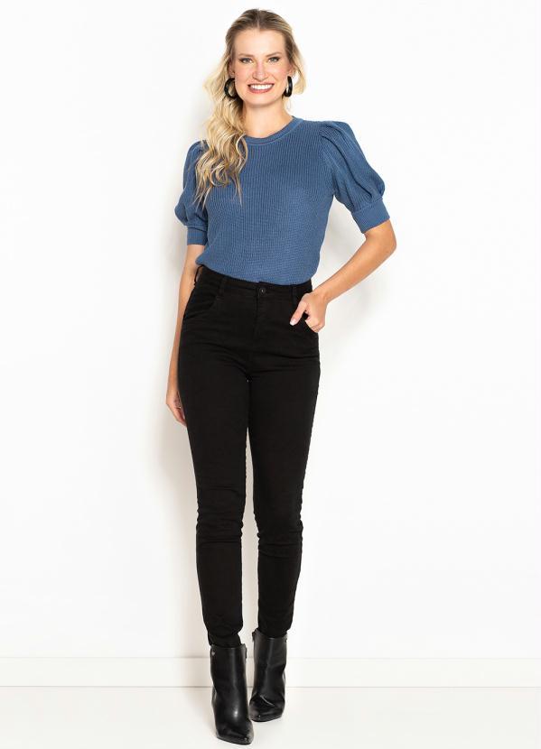 Maria Filó - Calça de Sarja Skinny Color Preta 9