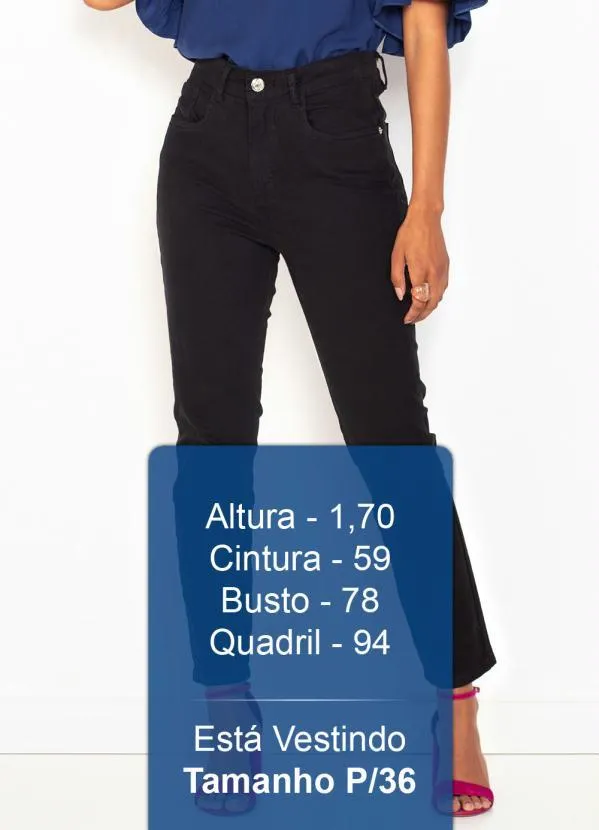 Lança Perfume - Calça de Sarja Vesta Ankle High Preto 5