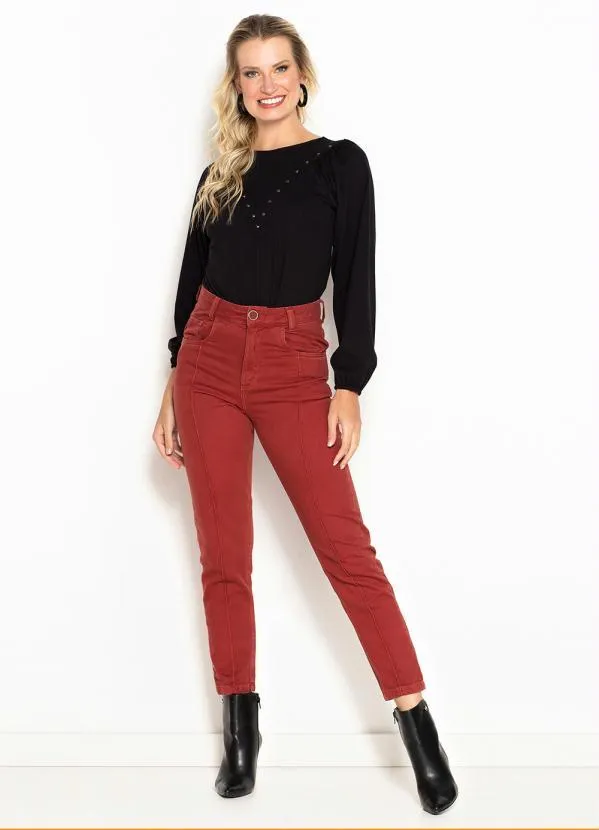 Maria Filó - Calça de Sarja Vinco Color Vermelho 3