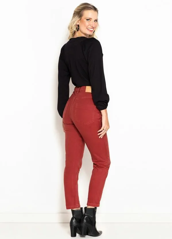 Maria Filó - Calça de Sarja Vinco Color Vermelho 4