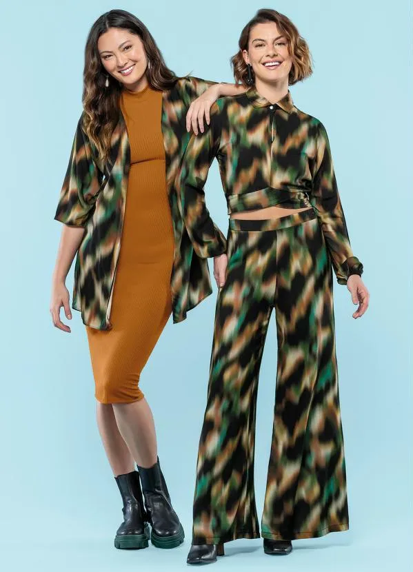 Marialícia - Calça Feminina Adulto Preto 5