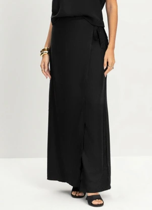 Essendi - Calça Feminina Envelope Sarjada Preto - ESSENDI