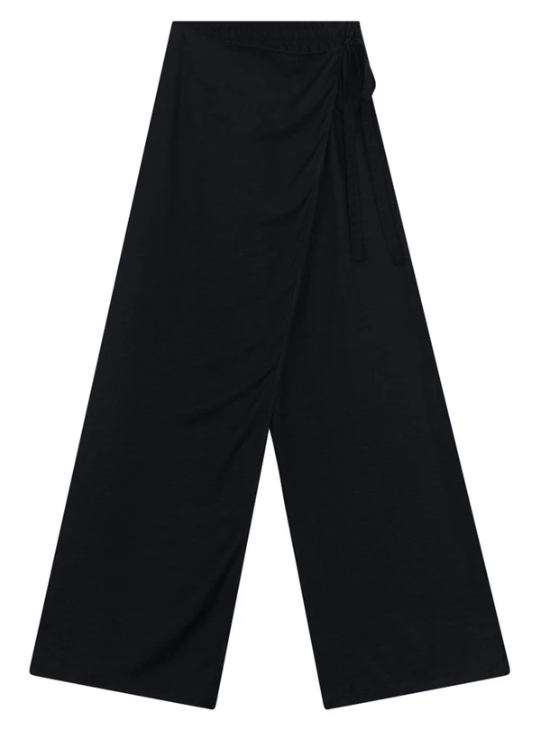 Essendi - Calça Feminina Envelope Sarjada Preto 3