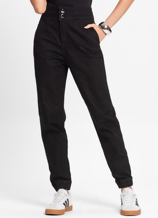 Rovitex - Calça Feminina Jogger de Sarja Azul