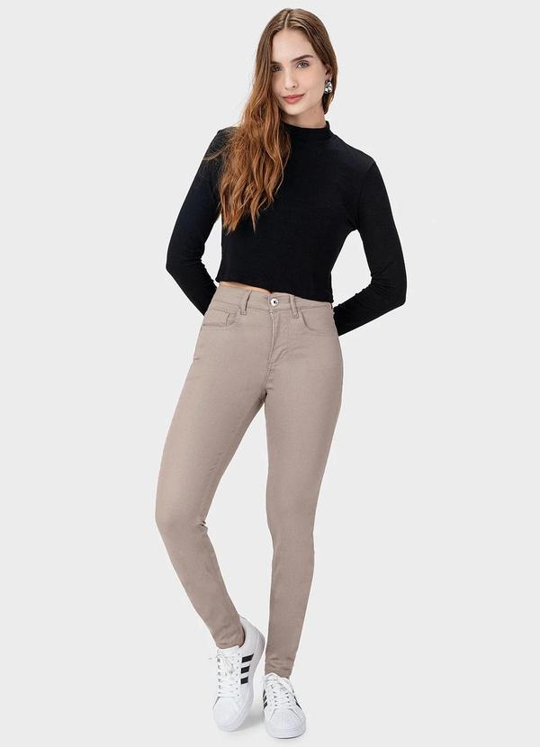 Malwee - Calça Feminina Skinny Flex Sarja Marrom 6
