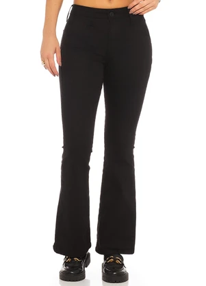 Rafree - Calça  Flare de Sarja Preto - RAFREE