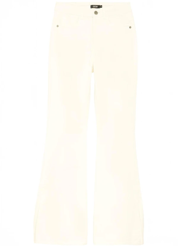 Enfim - Calça Flare em Sarja Cintura Alta Off White 3