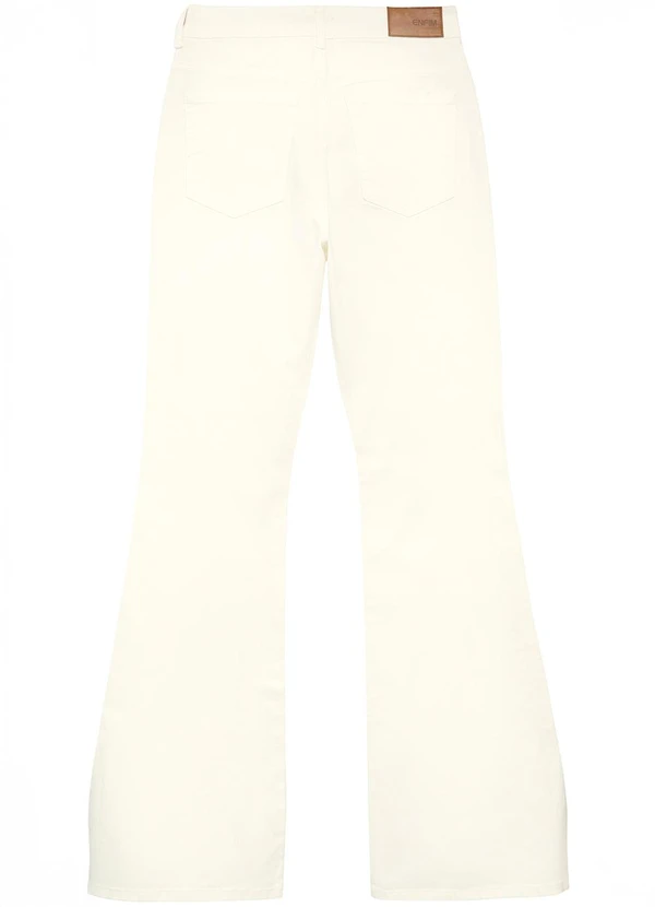 Enfim - Calça Flare em Sarja Cintura Alta Off White 4