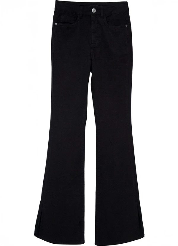 Enfim - Calça Flare em Sarja Cintura Alta Preto