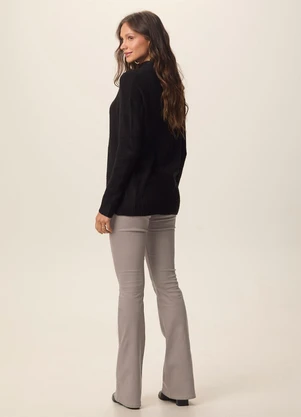 Malwee - Calça Flare em Sarja Taupe - MALWEE