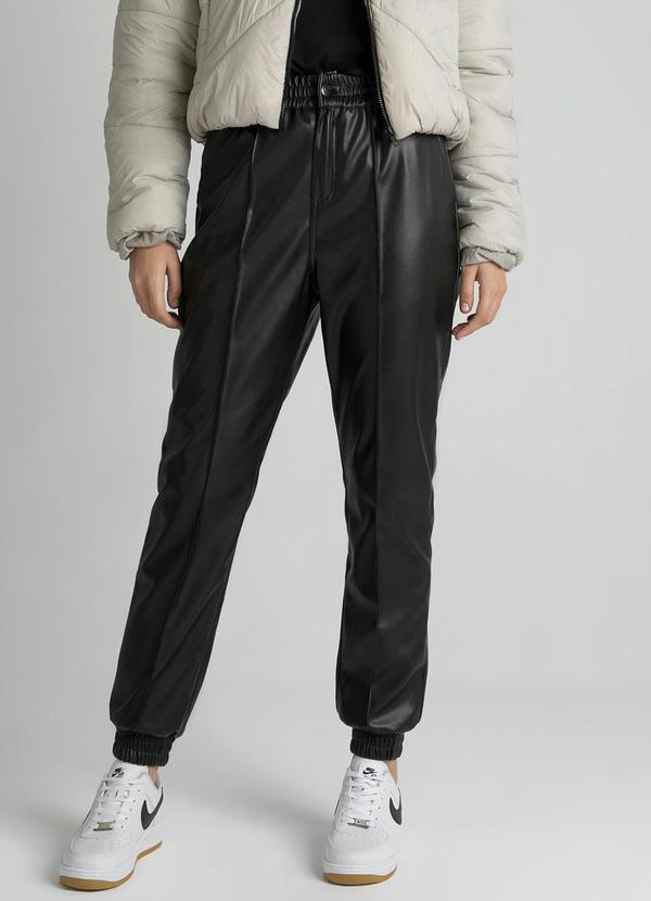 Enfim - Calça Jogger Sintético Feminina Preto