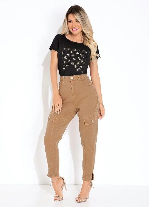 Sawary Jeans - Calça Marrom Mom Jeans Sawary 3