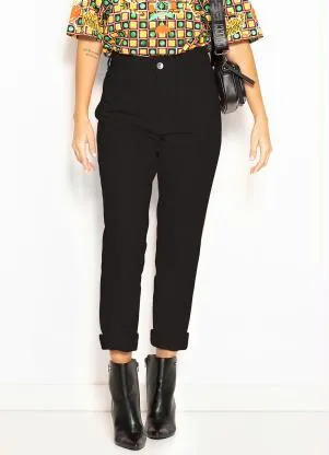 Colcci - Calça Mom de Sarja Preto - COLCCI