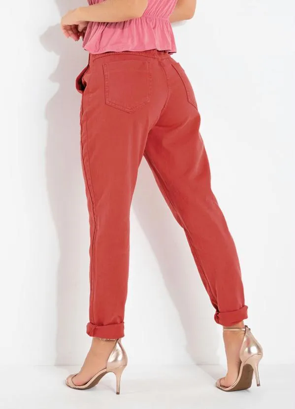 Sawary Jeans - Calça Mom Jeans Vermelha Sawary 2