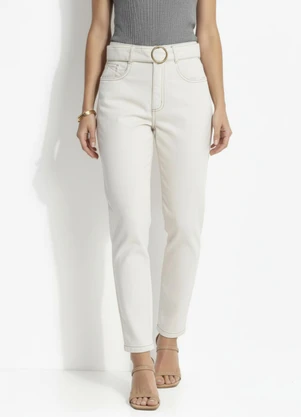 Quintess - Calça Off White em Sarja - QUINTESS