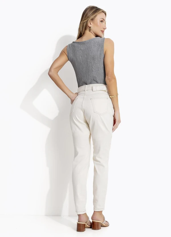 Quintess - Calça Off White em Sarja 4