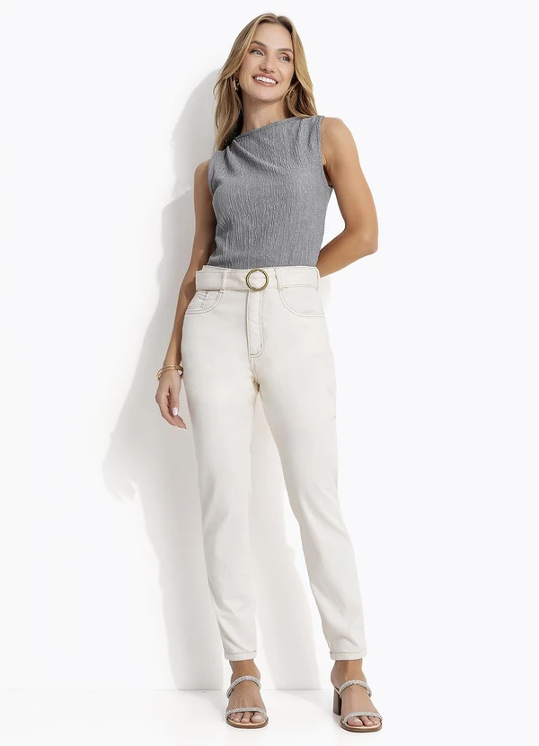 Quintess - Calça Off White em Sarja 5