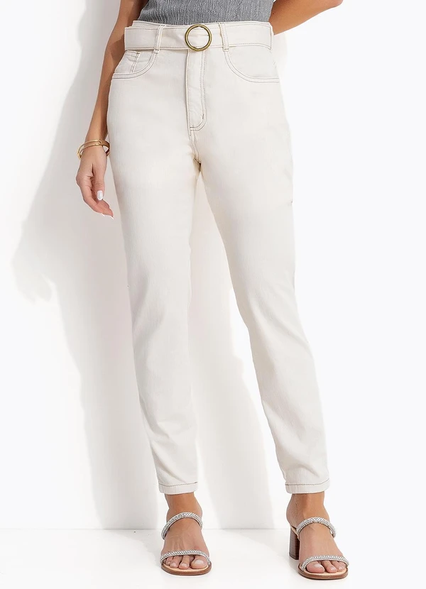 Quintess - Calça Off White em Sarja 6