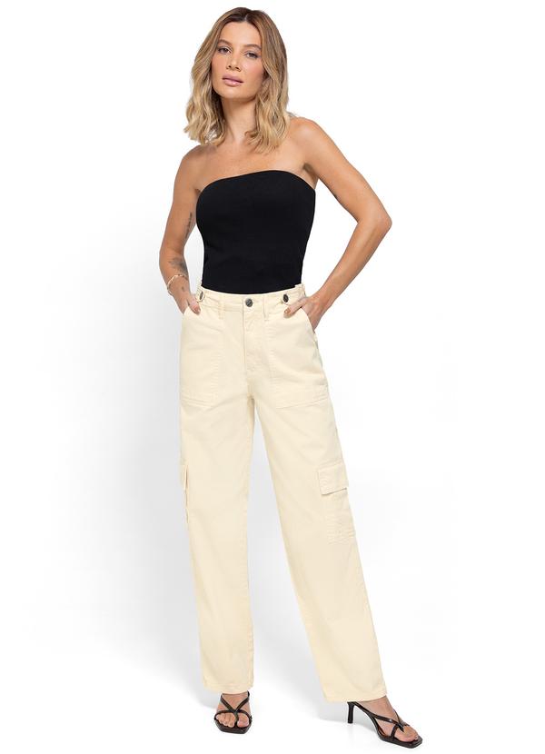 Enfim - Calça Off White Reta 90'S Cargo em Sarja 2