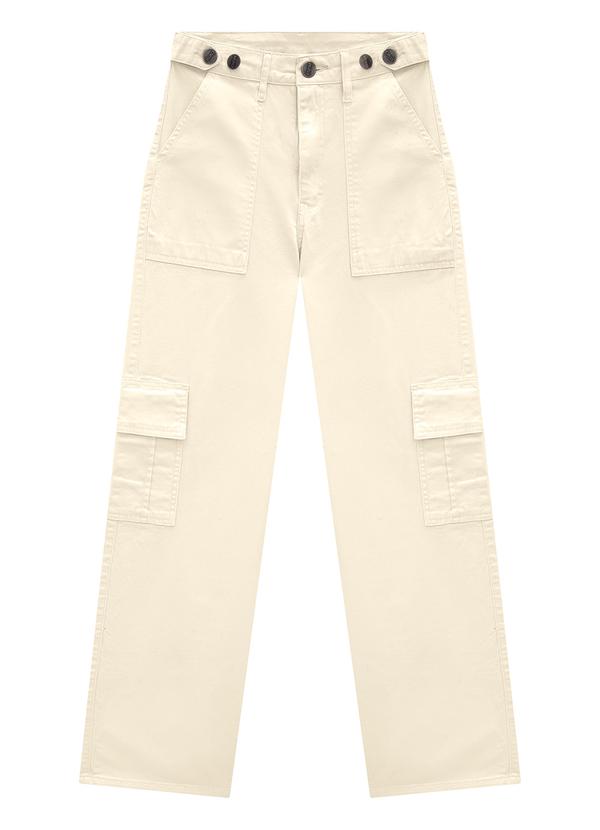 Enfim - Calça Off White Reta 90'S Cargo em Sarja 3