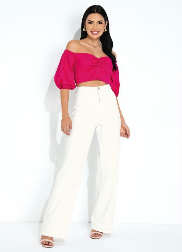 Sawary Jeans - Calça Off White Wide Leg Sawary 3