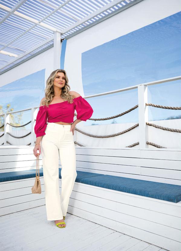 Sawary Jeans - Calça Off White Wide Leg Sawary 6