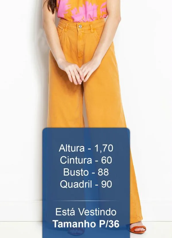 Dzarm - Calça Pantalona de Sarja Laranja 5