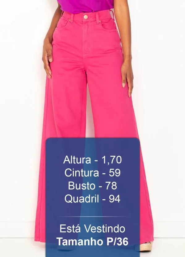 Forum - Calça Pantalona de Sarja Thais Rosa 5
