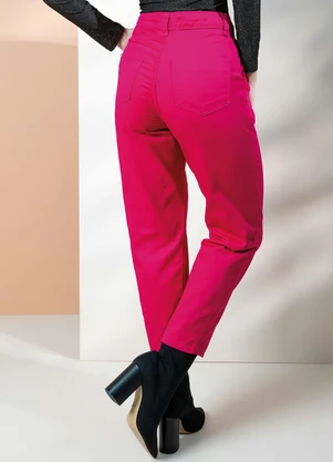 Quintess - Calça Pink Reta com Pregas e Bolsos - QUINTESS
