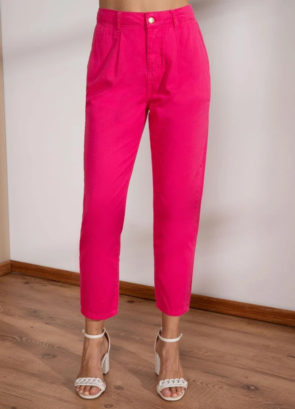 Quintess - Calça Pink Reta com Pregas e Bolsos 4