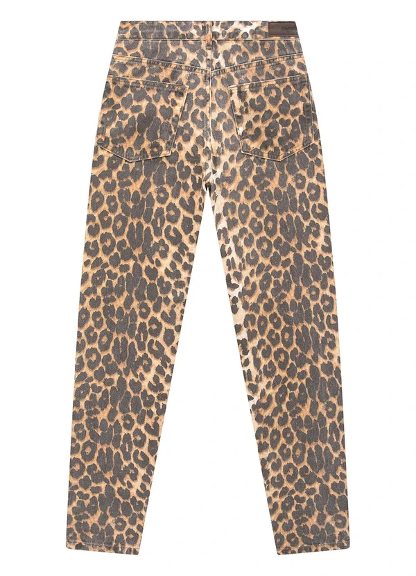 Enfim - Calça Preta Barrel Animal Print 4