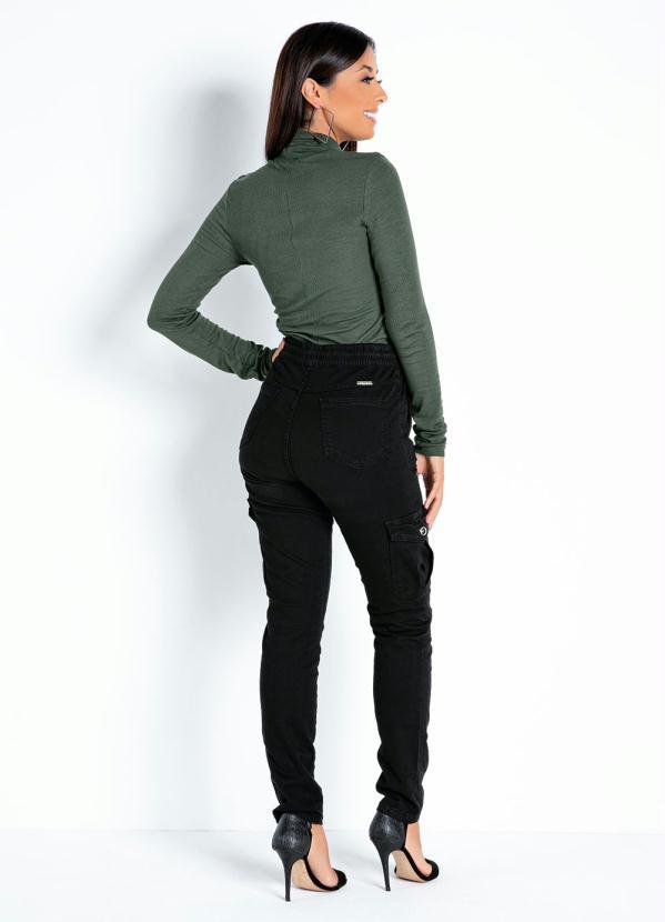 Outlet - Calça Preta Jogger com Cadarço Sawary 4