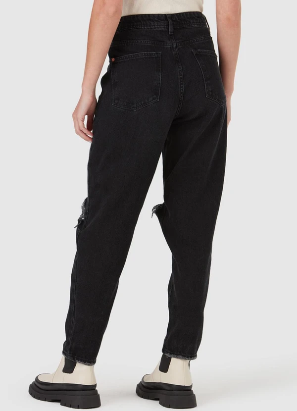 Malwee - Calça Preta Mom em Sarja Feminina 3