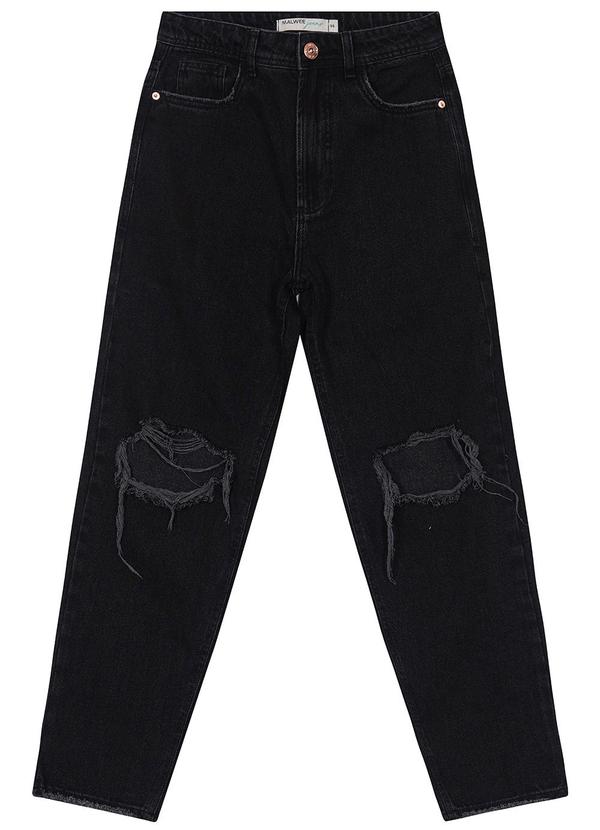 Malwee - Calça Preta Mom em Sarja Feminina 4