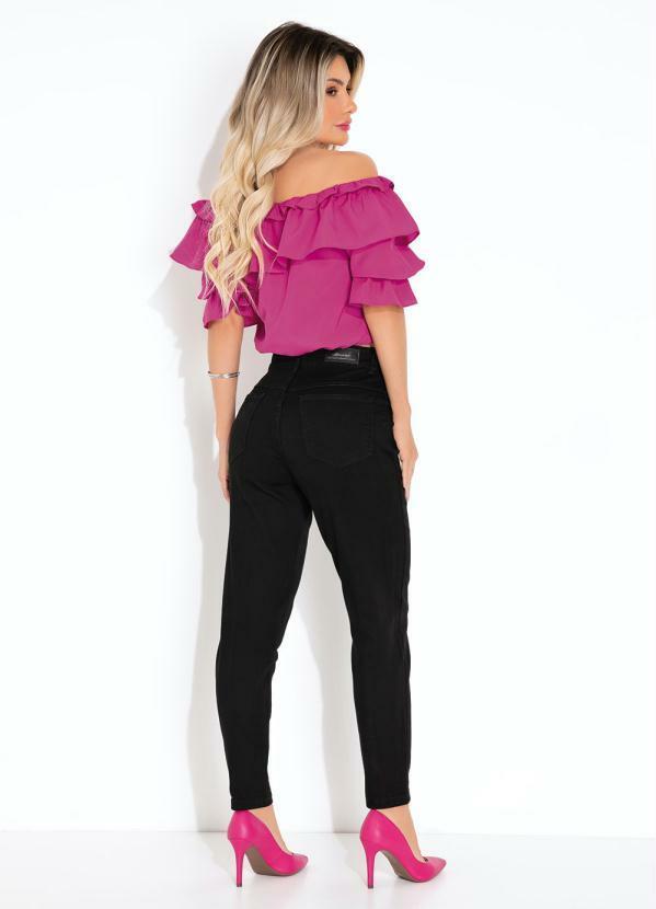 Sawary Jeans - Calça Preta Mom Jeans Sawary 4