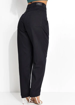 Sawary Jeans - Calça Preta Mom Jeans Sawary - SAWARY JEANS