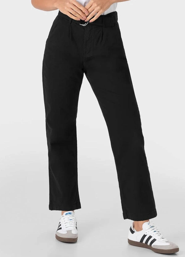 Malwee - Calça Preto Feminina Alfaiataria em Sarja