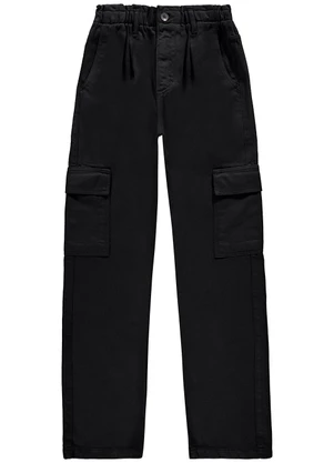 Enfim - Calça Preto Feminina Reta em Sarja - ENFIM