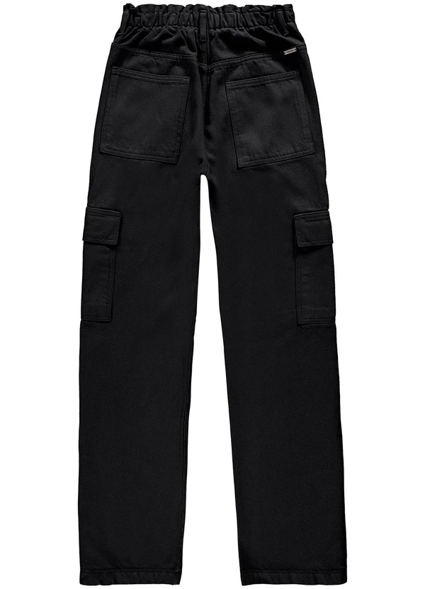 Enfim - Calça Preto Feminina Reta em Sarja 2