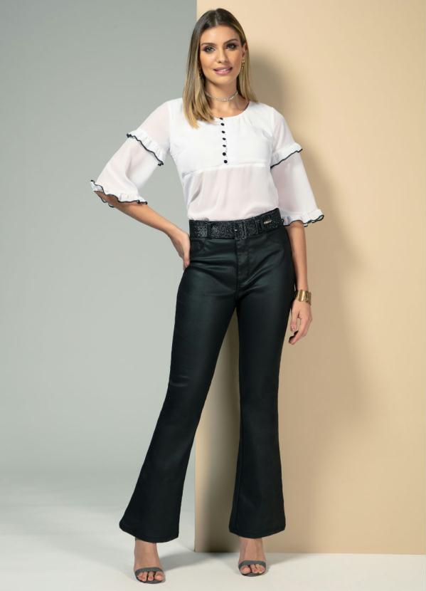 Quintess - Calça Resinada Preta com Bolsos 3