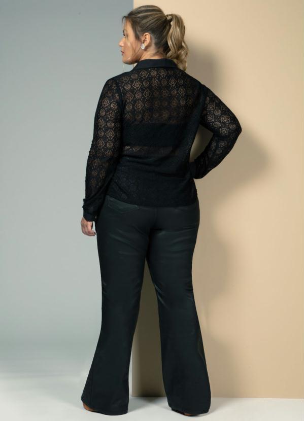 Quintess - Calça Resinada Preta com Bolsos 6