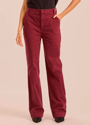 Doce Trama - Calça Reta Ethnic Blur em Sarja Roxo - DOCE TRAMA