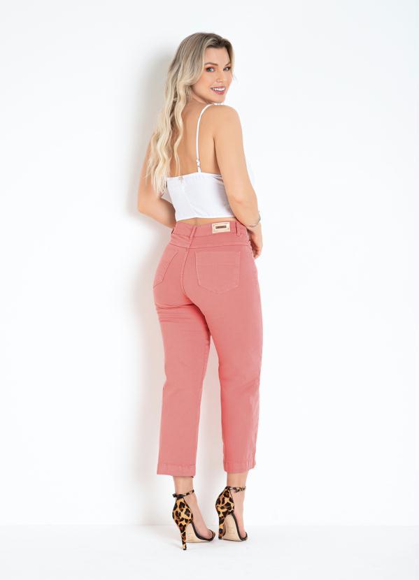 Sawary Jeans - Calça Reta Salmão com Bolsos Sawary 4