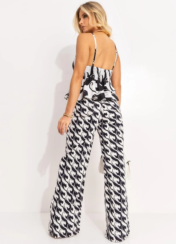 Farm - Calça Reta Sarja Panteras Preto 4