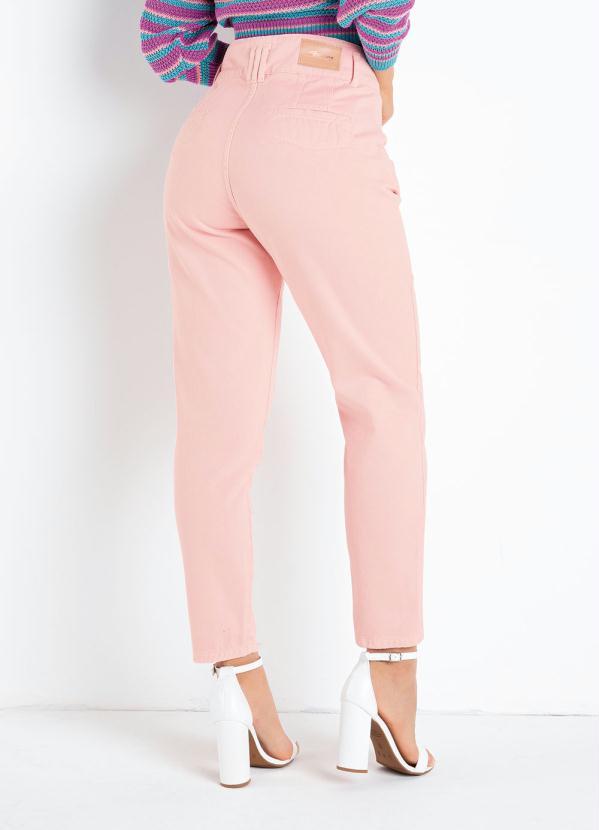 Sawary Jeans - Calça Rosa Mom Jeans com Bolsos Sawary 2