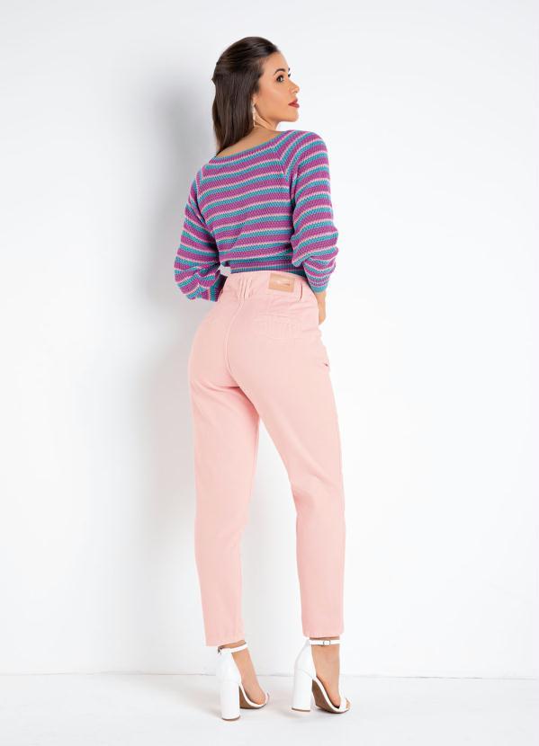 Sawary Jeans - Calça Rosa Mom Jeans com Bolsos Sawary 4