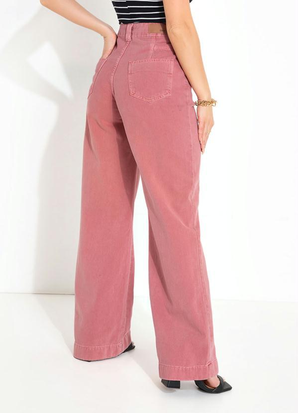 Queima Estoque - Calça Salmão Wide Leg com Bolsos Sawary 2