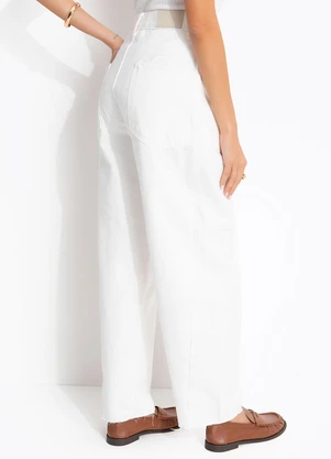 Cantão - Calça Sarja Barrel Branco - CANTÃO